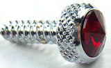 Upper Dash Screws for Kenworth Chrome Knurled Red Jewel 1" UP#23885 Set of 6