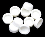 Hex Head Bolt Nut Cover Dome for 7/16" Wrench or Socket White Plastic Set of 10