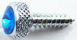 Upper Dash Screws for Kenworth Chrome Knurled Blue Jewel 1" UP#23881-6 Per Pack