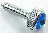 Upper Dash Screws for Kenworth Chrome Knurled Blue Jewel 1" UP#23881-6 Per Pack