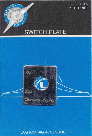 UP Toggle Switch Plate for Peterbilt Driving Light Stainless Steel Etched #48425