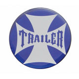 UP Air Brake Knob Trailer Screw-On Chrome w/ Blue Maltese Cross Sticker #23661