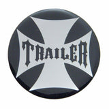 Air Brake Knob Trailer Screw-On Chrome w/ Black Maltese Cross Sticker UP#23660