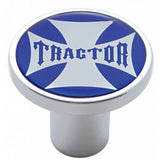 UP Air Brake Knob Tractor Screw-On Chrome w/ Blue Maltese Cross Sticker #23655