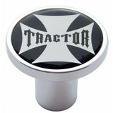 Air Brake Knob Tractor Screw-On Chrome w/ Black Maltese Cross Sticker UP#23654