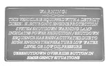 HTS Statement Plate for Freightliner Engine Shutdown Stainless Engraved #FL-1030