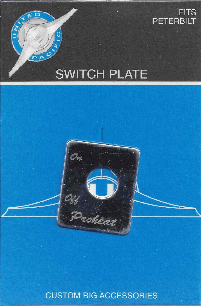 UP Switch Plate for Peterbilt Engine Heater Proheat Stainless Etched #48461