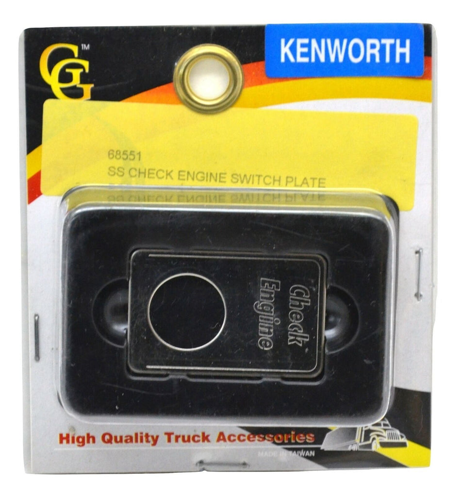 GG Indicator Plate for Kenworth Check Engine Stainless Steel Block Letter #68551
