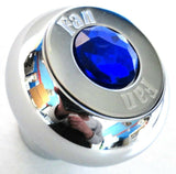 GG Deluxe Dash Control Knob Fan Blue Jewel SS Plaque Chrome Knob #95691 Each