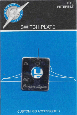 UP Toggle Switch Plate for Peterbilt Bumper Light Stainless Steel Etched #48411