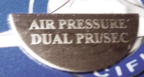 UP Gauge Emblem for Freightliner Air Pressure Dual PRI/SEC Stainless #48085-1