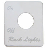 UP Toggle Switch Plate for Peterbilt Rack Light Stainless Steel Etched #48462
