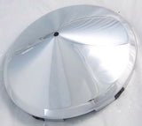 Front Hub Caps Spinner Hole 5 Even Notches Dome Chrome 7/16" Lip UP#10182 Pair