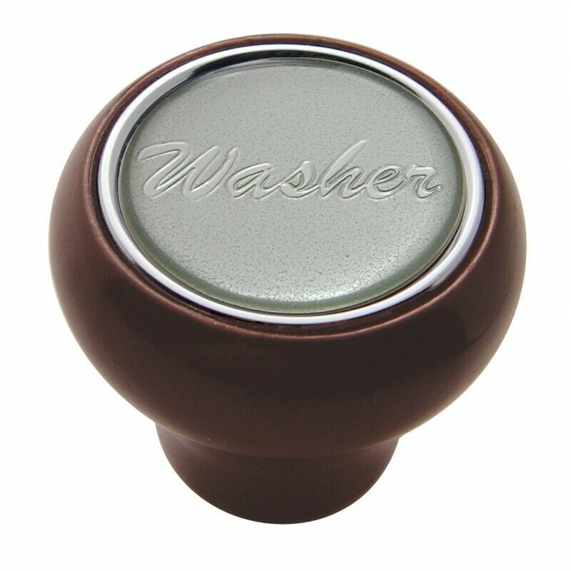 UP Dash Control Knob Washer 1" Silver Glossy Sticker Wood Knob #23553 Each