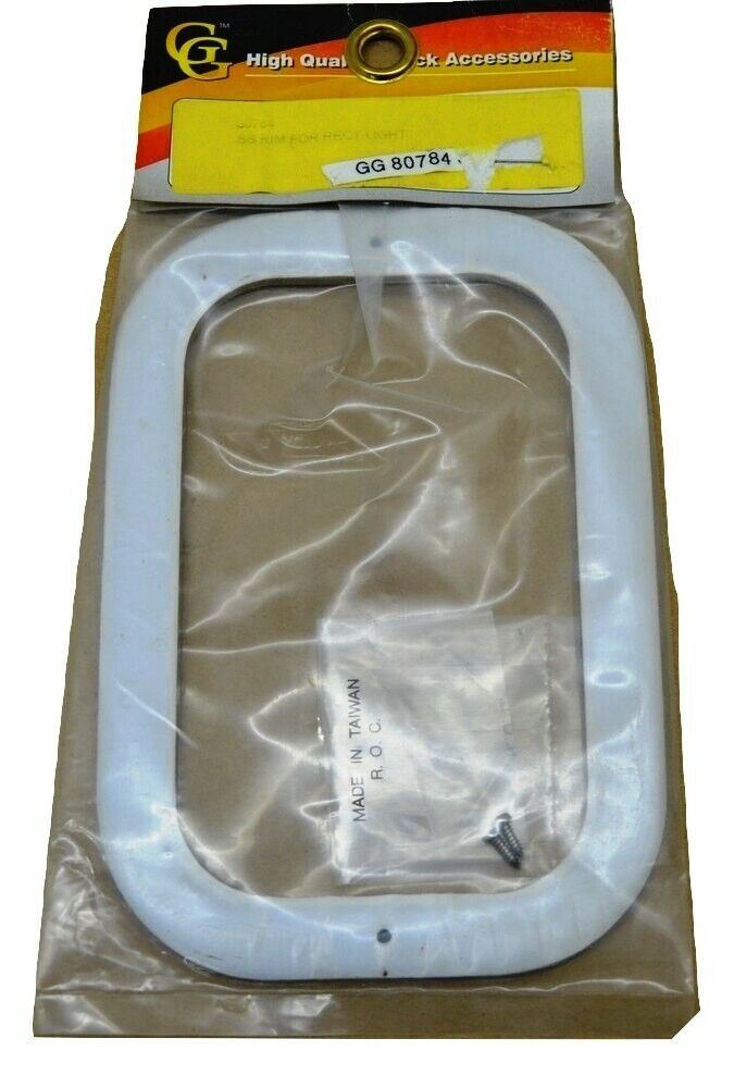 GG Rectangular Light Bezel/Trim For Rubber Grommet Stainless 2 Hole #80784 Each