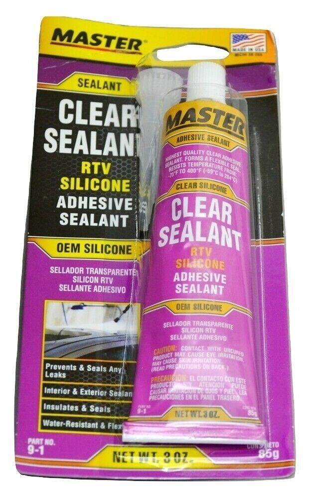 Master Clear Silcone Adhesive for Attaching Door View Window Trim (9-1) #21718-2