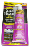 Master Clear Silcone Adhesive for Attaching Door View Window Trim (9-1) #21718-2