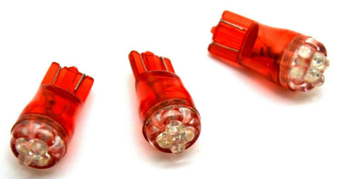 Hana Truck Sport LED Bulbs No. 194 Red 4 LED Wedge Base #7212R-4 Package of 3