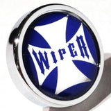 UP Wiper Control Knob Chrome Aluminum w/ Blue Maltese Cross Sticker #23625