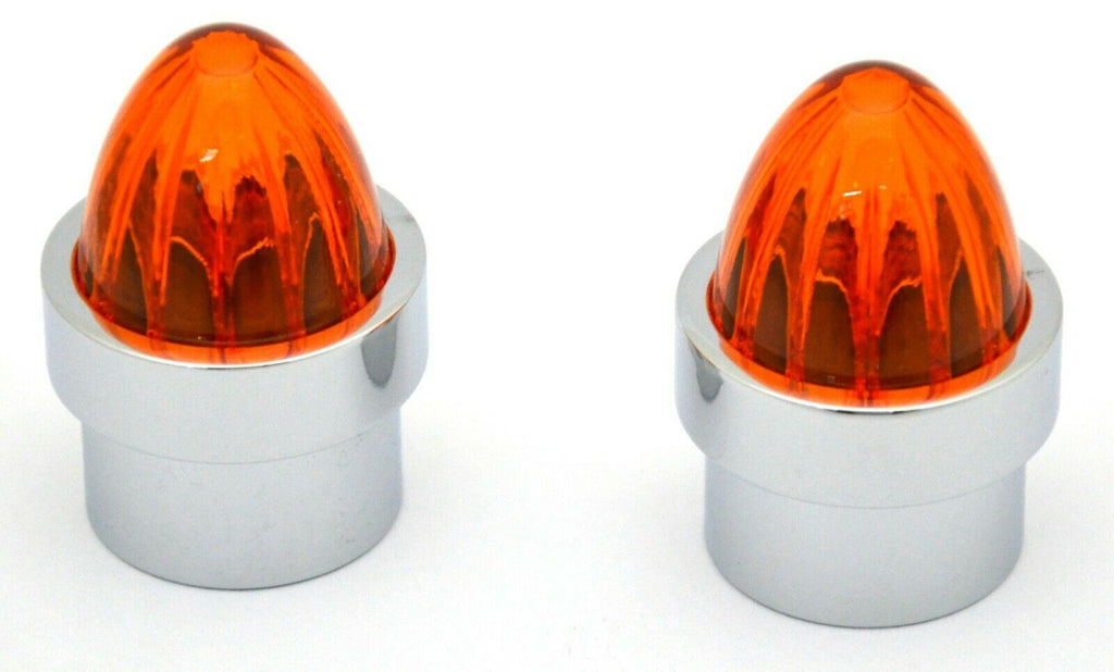 Bumper Guide Top for 1" Pipe Plastic Amber Lens Chrome Aluminum GG#94760 Pair