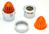Bumper Guide Top for 1" Pipe Plastic Amber Lens Chrome Aluminum GG#94760 Pair