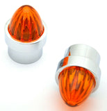 Bumper Guide Top for 1" Pipe Plastic Amber Lens Chrome Aluminum GG#94760 Pair
