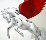 Lighted Hood Ornament Stallion Windrider Red Wing 3 Stud Chrome 9 3/4" GG#48393