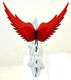 Lighted Hood Ornament Stallion Windrider Red Wing 3 Stud Chrome 9 3/4" GG#48393