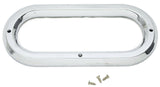 UP Light Bezel/Trim for 6.5" Oval Light Plain Chrome Plastic 3 Screw #10490 Pair