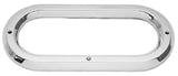 UP Light Bezel/Trim for 6.5" Oval Light Plain Chrome Plastic 3 Screw #10490 Pair