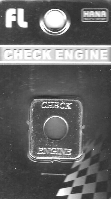 HTS Switch Plate for Freightliner Check Engine Stainless Steel Engraved #FL-1007