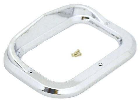 UP Rectangular Light Bezel with Visor Chrome Plastic 3 Screw 5 5/16" #10485 Pair