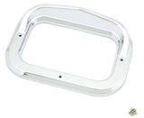 UP Rectangular Light Bezel with Visor Chrome Plastic 3 Screw 5 5/16" #10485 Pair