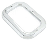 UP Rectangular Light Bezel with Visor Chrome Plastic 3 Screw 5 5/16" #10485 Pair