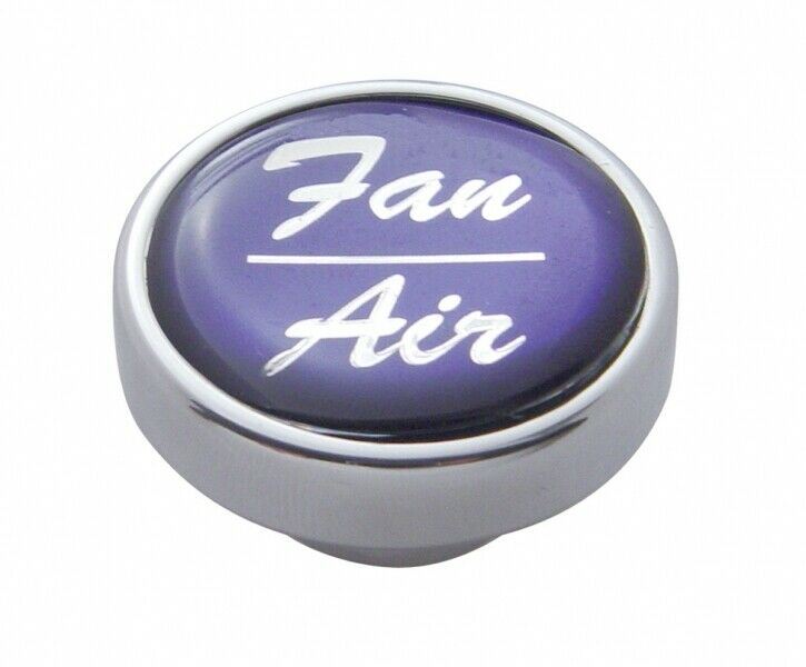 UP Dash Control Knob Fan Air 1" Purple Glossy Sticker Chrome Knob #23253 Each