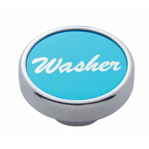 UP Washer Control Knob Blue 1" Aluminum Sticker Chrome Knob #23037