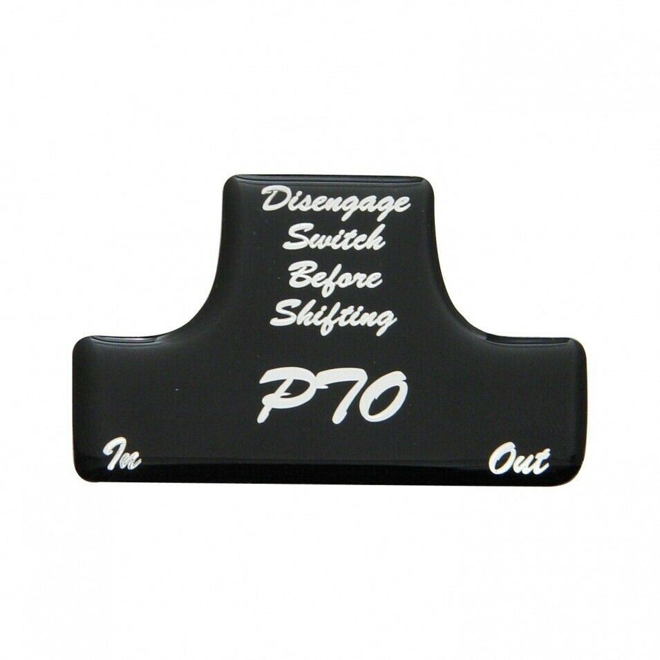 UP Switch Guard Sticker Only PTO for Freightliner & IHC Black Glossy #21070-1K