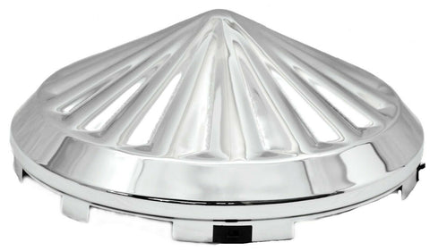 GG Front Hub Cap Universal Fit Pinwheel Chrome 7/16" Lip Steel Wheel #10703 Pair