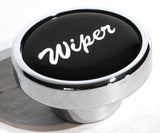UP Wiper Control Knob 1" Black Glossy Sticker Chrome Aluminum Knob #23201 Each