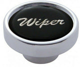 UP Wiper Control Knob 1" Black Glossy Sticker Chrome Aluminum Knob #23201 Each