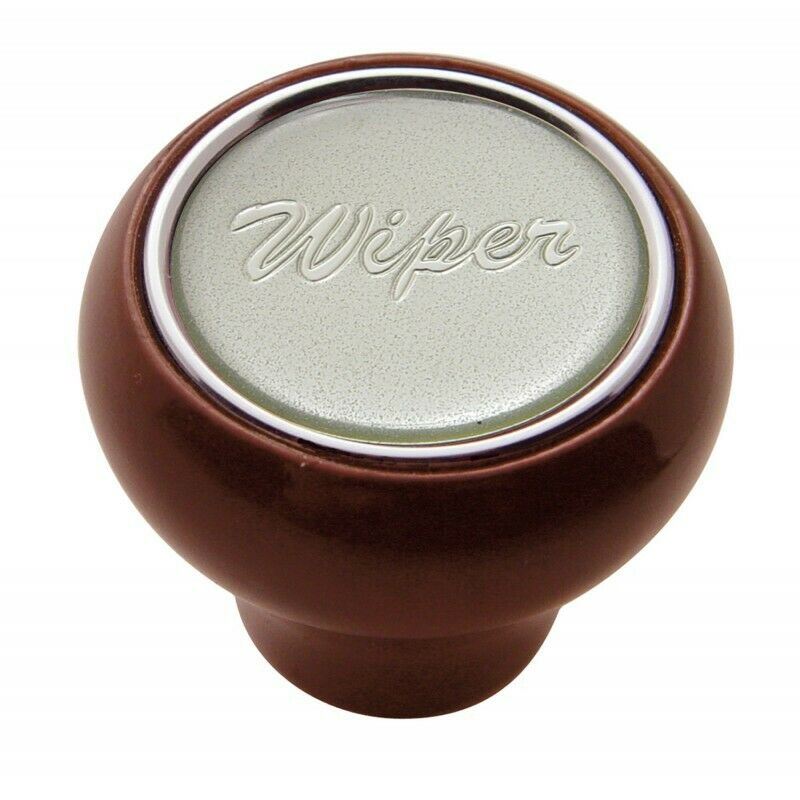 UP Dash Control Knob Wiper 1" Silver Glossy Sticker Wood Knob #23559 Each
