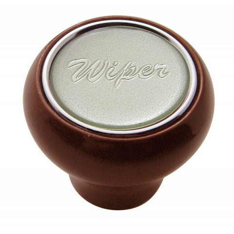 UP Dash Control Knob Wiper 1" Silver Glossy Sticker Wood Knob #23559 Each