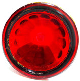 Bumper Guide Dome Light Lens Red Glass Watermelon Style 1-5/8 OD HTS#7721R Pair