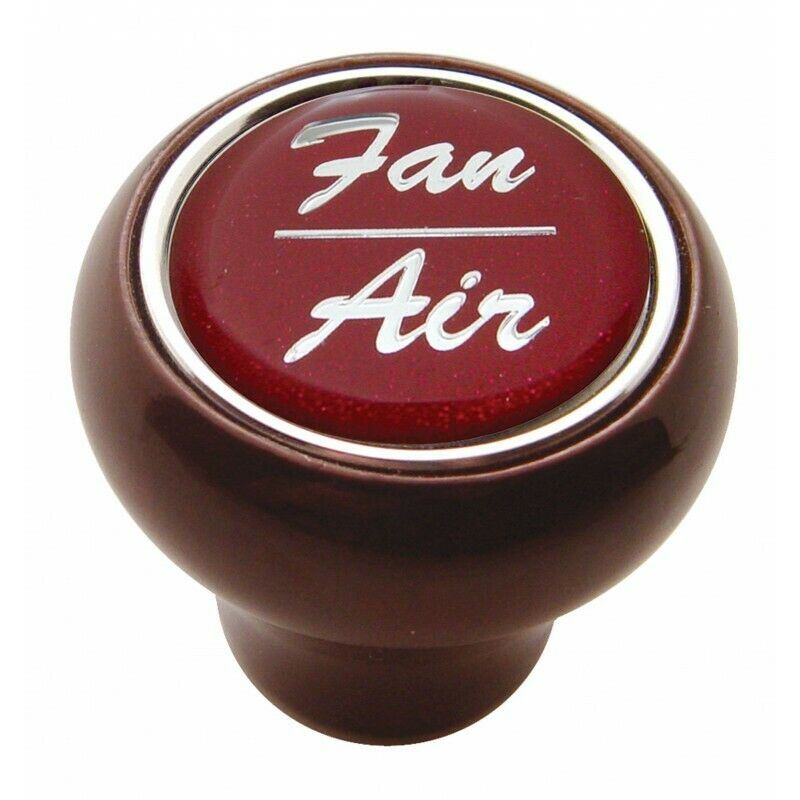 UP Dash Control Knob Fan Air 1" Red Glossy Sticker Wood Knob #23540 Each