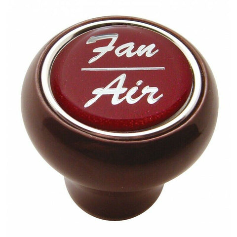 UP Dash Control Knob Fan Air 1" Red Glossy Sticker Wood Knob #23540 Each