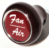 UP Dash Control Knob Fan Air 1" Red Glossy Sticker Wood Knob #23540 Each