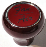 UP Dash Control Knob Fan Air 1" Red Glossy Sticker Wood Knob #23540 Each