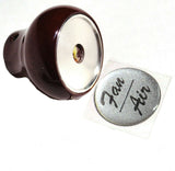 UP Dash Control Knob Fan Air 1" Silver Glossy Sticker Wood Knob #23541 Each