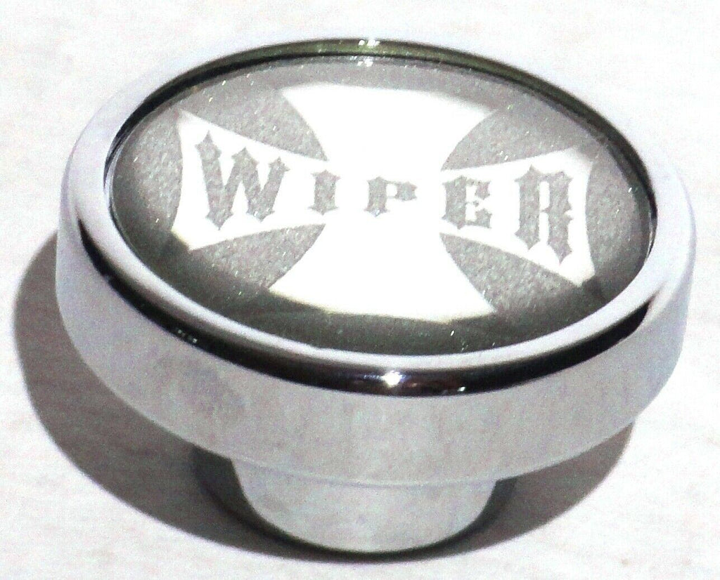 UP Wiper Control Knob Chrome Aluminum w/ Silver Maltese Cross Sticker #23629