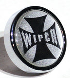 UP Wiper Control Knob Chrome Aluminum w/ Silver Maltese Cross Sticker #23629